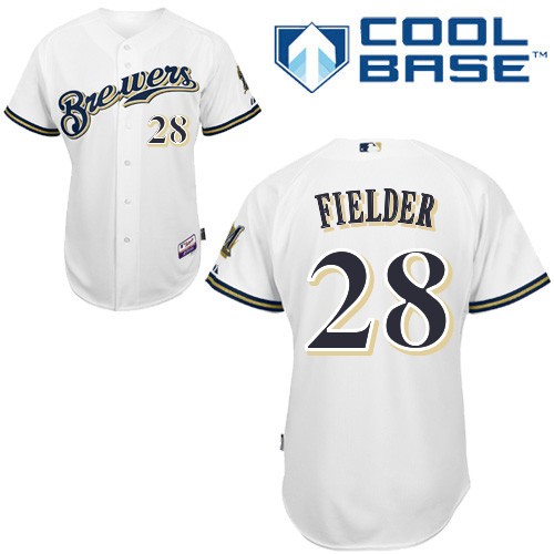 Fashion Trend Milwaukee Brewers 28 Prince Fielder White Cool Base MLB Jersey Baseball MLB Jerseys